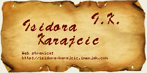 Isidora Karajčić vizit kartica